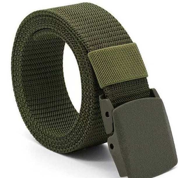 Durable Nylon Tactical Belt – Adjustable Military-Style Webbing Belt with Quick-Release Buckle