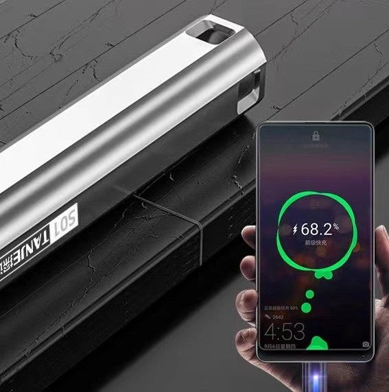 Rechargeable LED Flashlight with Built-in Power Bank – 2000mAh, 10W ABS Portable Torch for Hiking, Search, Patrol & Everyday Carry