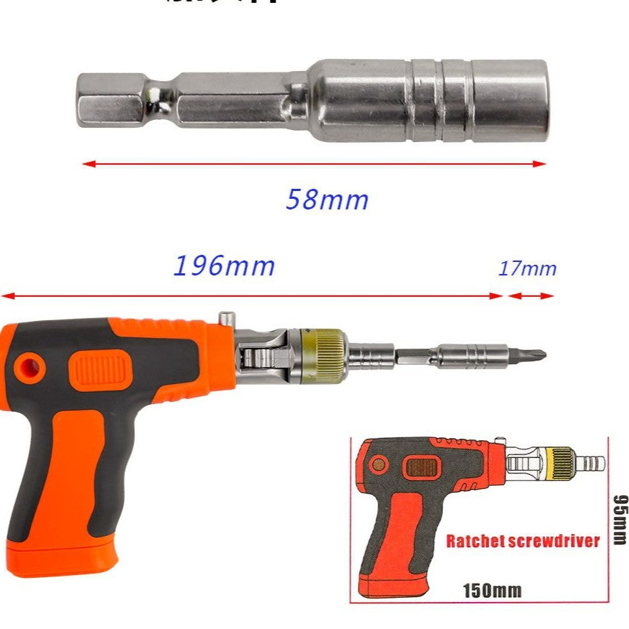 Chrome Vanadium Steel Ratchet Wrench & Screwdriver Set – Multi-Functional Repair Tool Kit for Auto, E-Bike & Home Use
