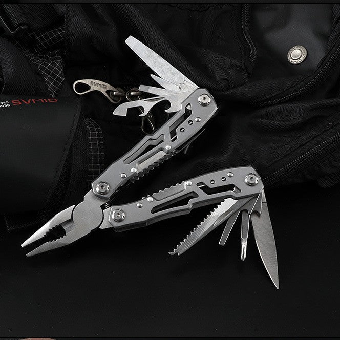 Full-Steel Multi-Tool Pliers – Folding Survival Tool with Knife, Safety Cutter & Emergency Functions for Home & Outdoor Use