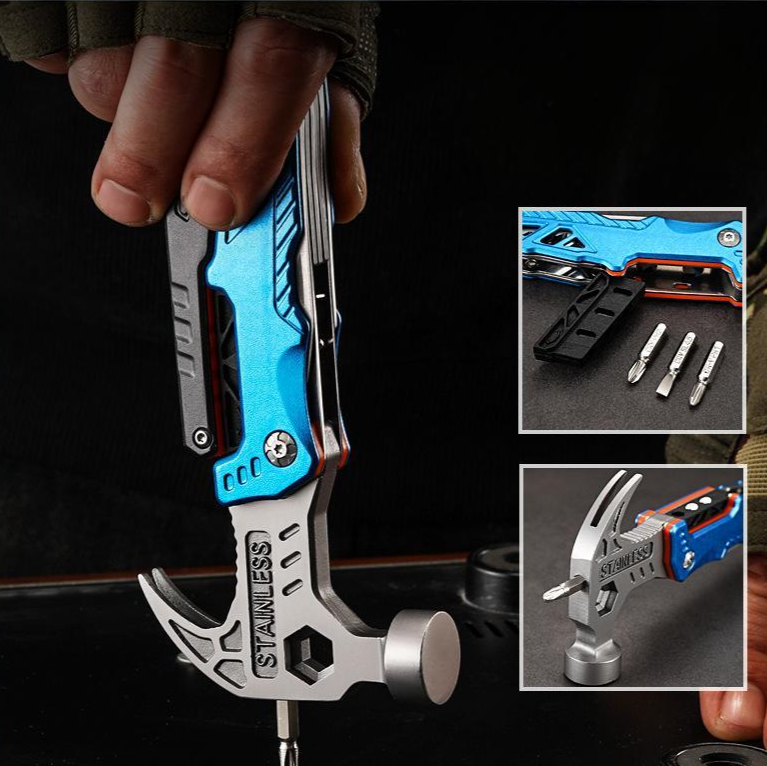 tactool Outdoor Stainless Steel Folding Hammer Pliers Claw Hammer Multi-Tool