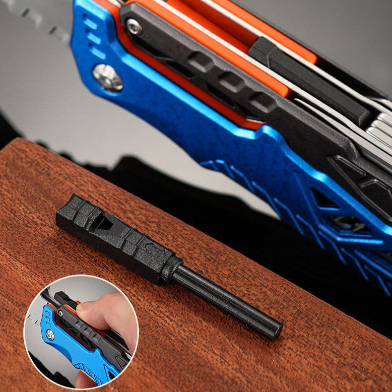 Outdoor Multi-Tool Hammer – Stainless Steel Folding Round-Head Hammer with Pliers, Screwdriver, and Emergency Functions for Camping & Car Kits