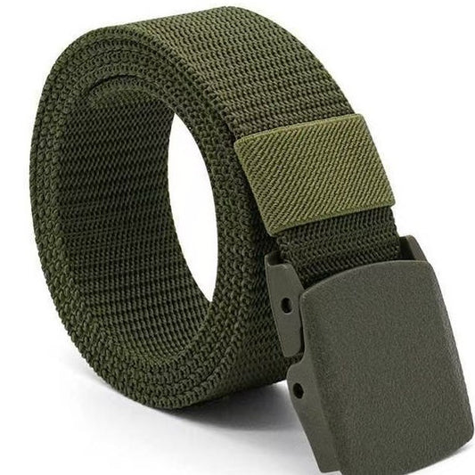 Durable Nylon Tactical Belt – Adjustable Military-Style Webbing Belt with Quick-Release Buckle